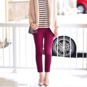J crew berry stretch twill Minnie pant